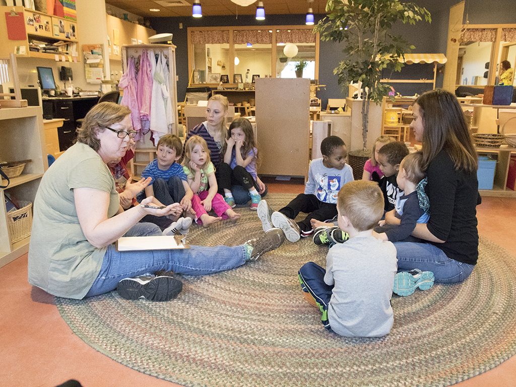 Story time at the Child Development Lab